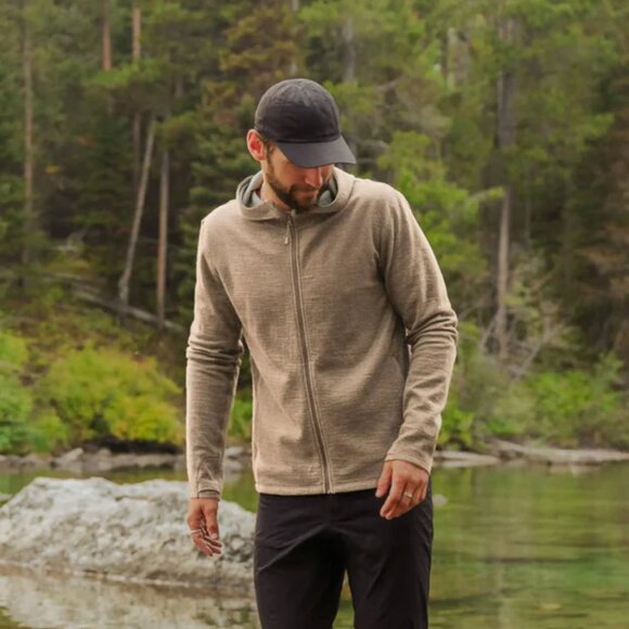 PAKA - Men’s Breathe Full Zip Hoodie Timber Medium - Picture 2 of 4